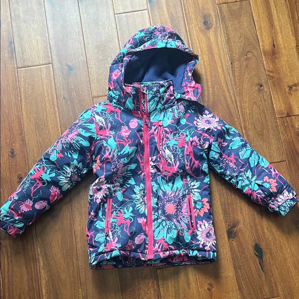 Girls size 8 floral ski Coat/Jacket